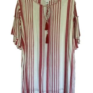 For the Republic, Women’s Striped Shift Dress with Sweet Details - S